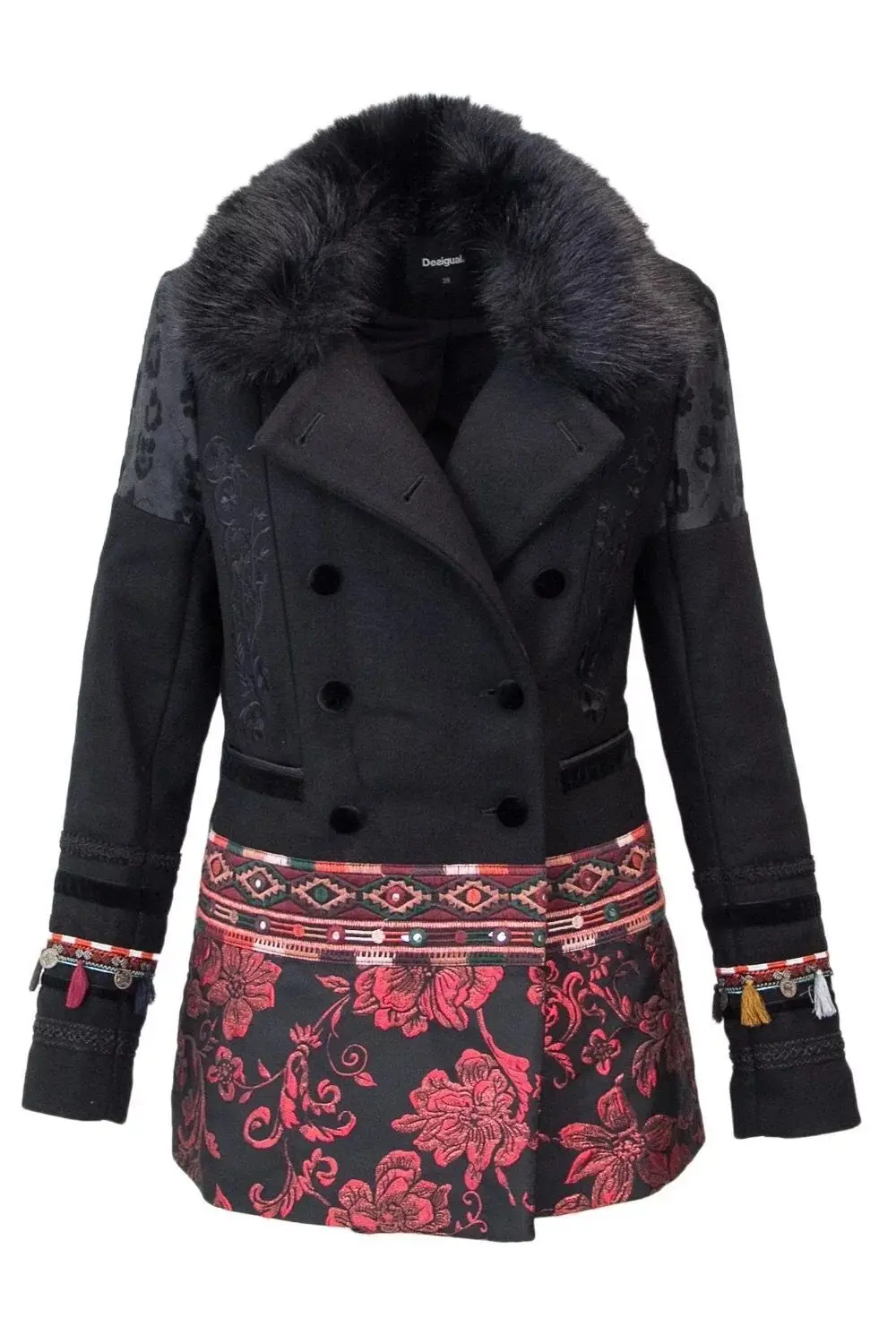13 DESIGUAL Damen Mantel Jacke цветы дамы пальто куртка разнообразие - Цвет: 13