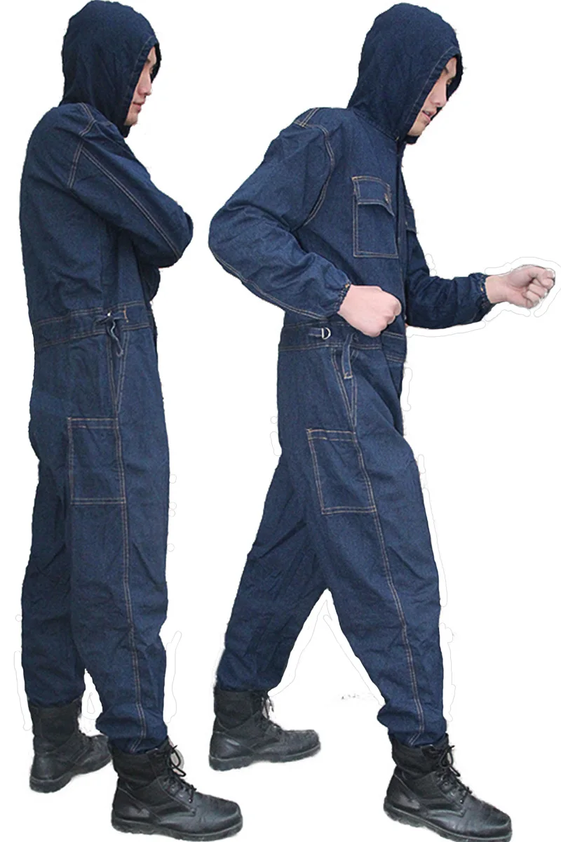 

Jumpsuit Denim Cotton Thickening Suits Winter Men and Women Welding Overalls Auto Repair Coverallls Welder Suit Oficina Mecanica