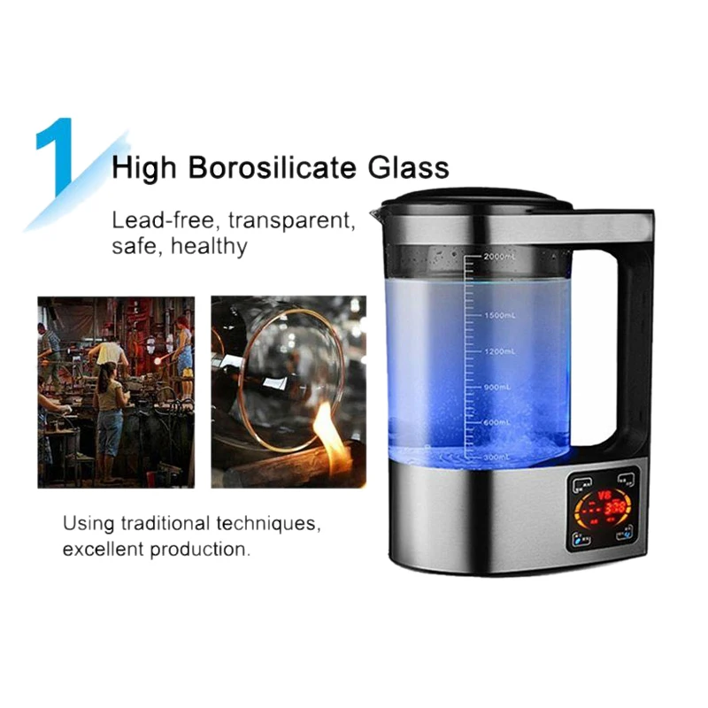 

2L Rich Hydrogen Bottle Alkaline Ionizer Machine Water Filter Drink Generator