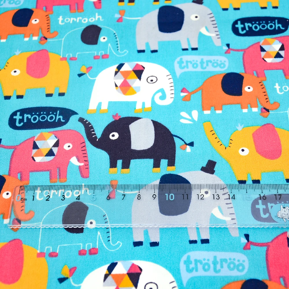 Teramila Fabric 100% Cotton Green Twill Material Bed Sheet Bedding Texitle Printed Cartoon Foxes Design Patchwork Set Crafts | Дом и сад