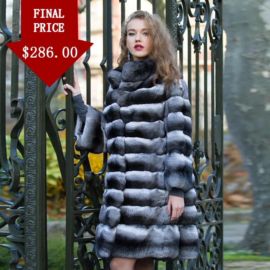 

Теплая Модная шуба из кролика Рекс женская куртка со стоячим воротником пальто 2021 Новое поступление