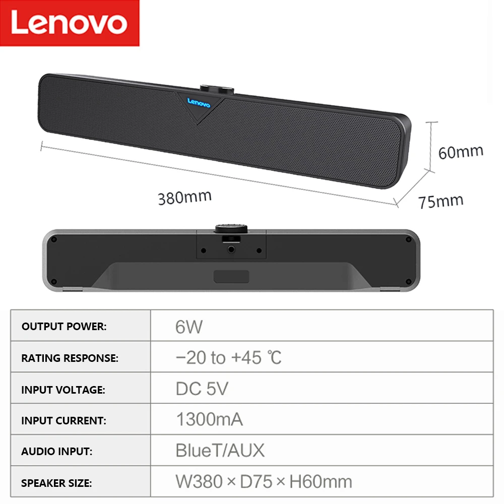 Новинка 2021 Беспроводная Bluetooth Колонка Lenovo L102 для телевизора Проводная Мини