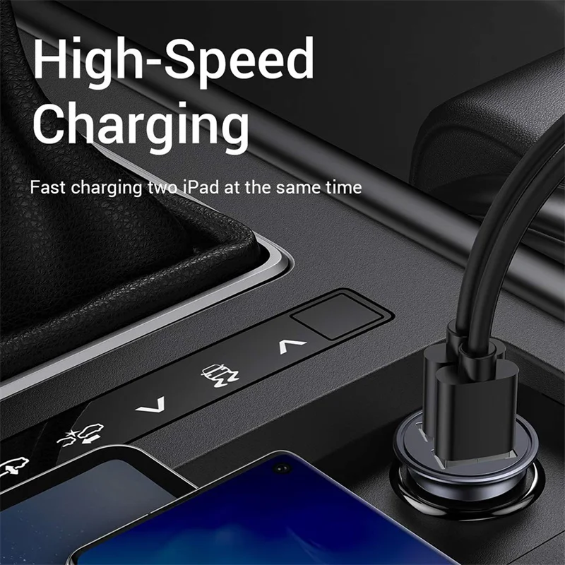

ODOMY 12-24 V Dual USB Car Charger 2.4A Fast Charging For Universal Iphone Mini USB Auto Charging Car Charger Accessories