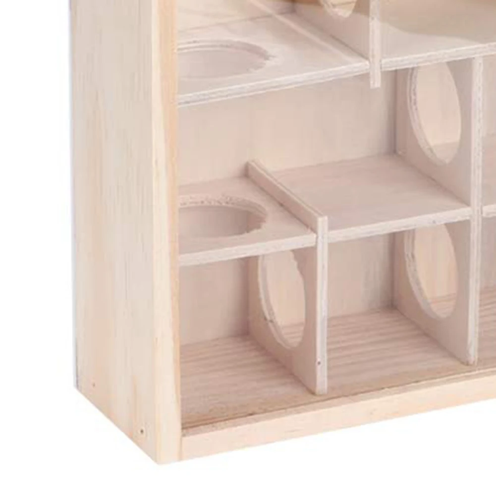 

2021 Pet Small Animal Hideout Hamster Hut Play Toys Supplies Natural Wooden Tunnel Pet Cage with Hamster Training Toys