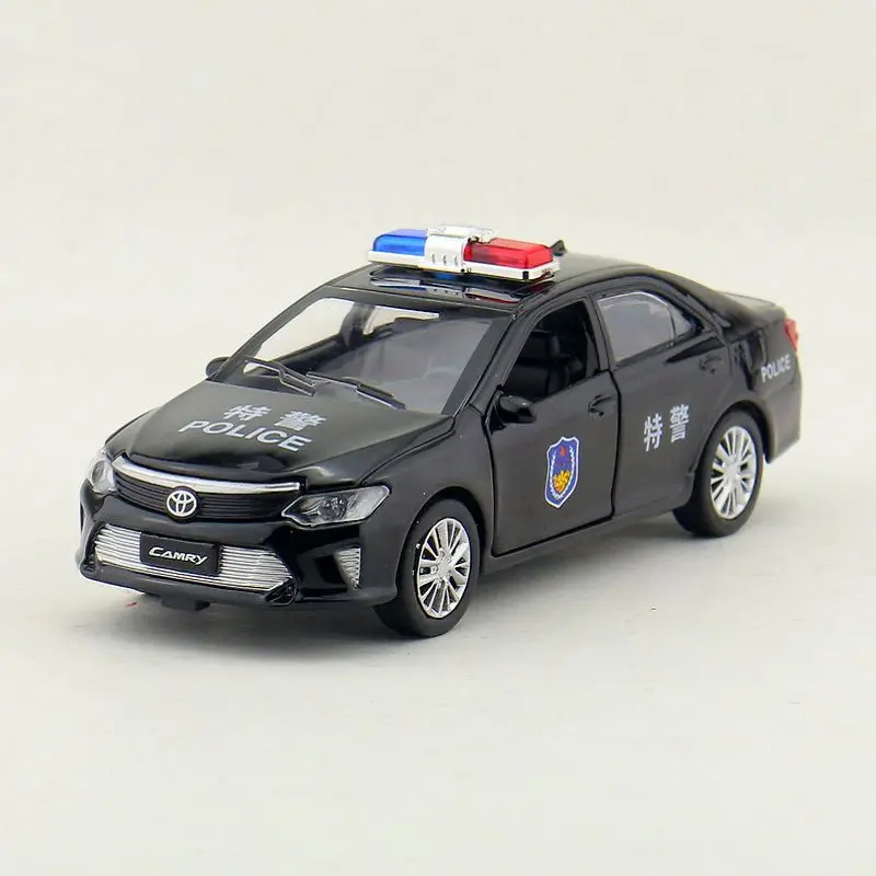 1:32 Масштаб Toyota Camry полицейское такси сплав модель автомобиля игрушка металлическая литая под давлением с оттягивающимся звуком светильник для детей Подарки - Цвет: Black