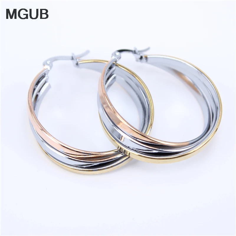 Серьги MGUB с тройной витой линией бесплатная доставка Всесезонная одежда