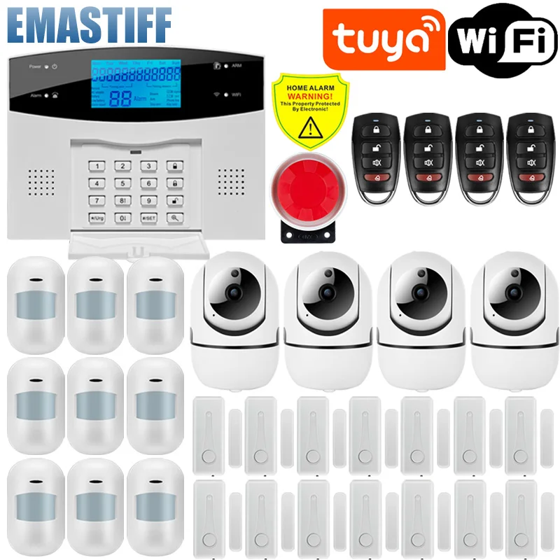 

Tuya Smart WIFI GSM Security Alarm System Works With Alexa Home Burglar Motion Detector Smoke Door Window Sensor IP Camera