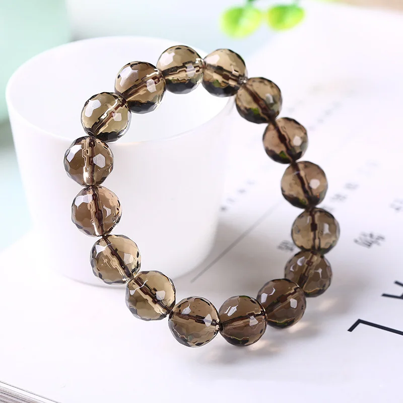Top Quality Light brown Coffee color Crystal Round Bead Bracelet Bangles Hand String Lucky Amulet Women's Fashion Jewelry | Украшения и
