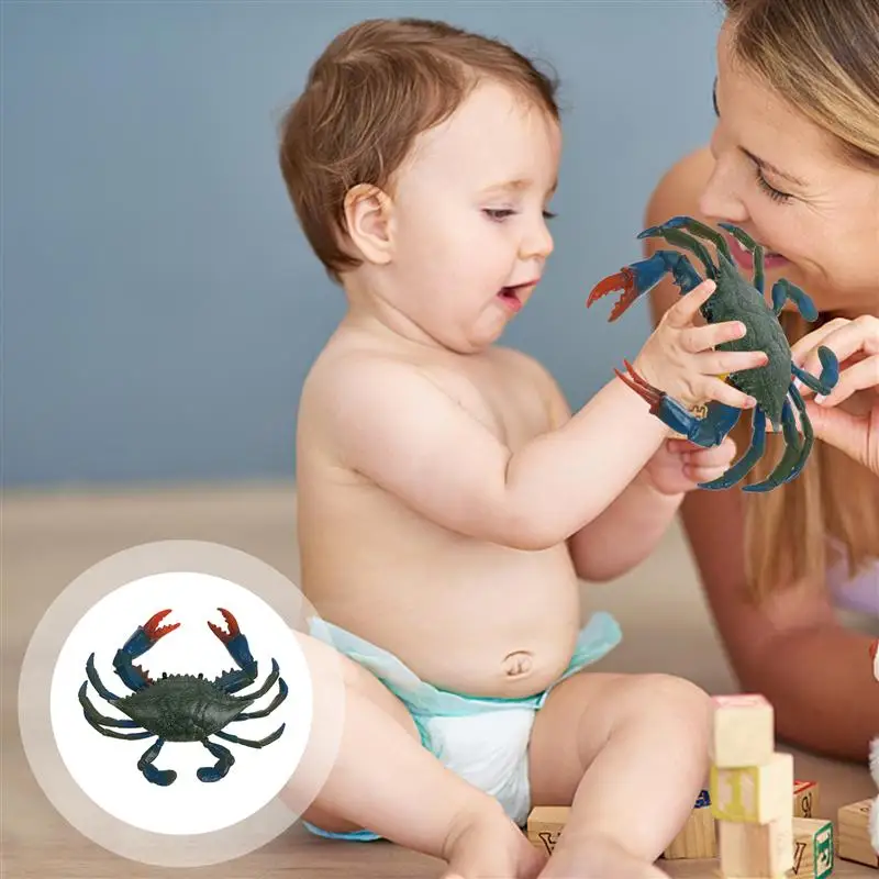 

1PCS Exquisite Attractive Practical Durable Marine Animal Ornament Green Crab Model for Kid