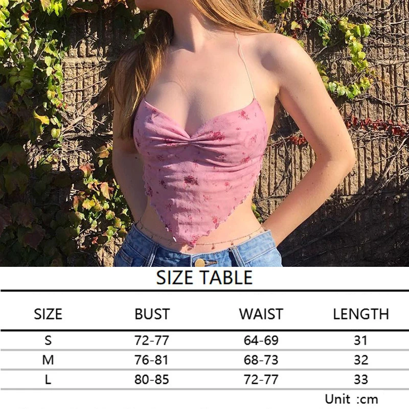 

Women's Sexy Sheer Mesh Camisole Sleeveless Spaghetti Strap Floral Print Criss Cross Tied Back Cropped Camisole Tops