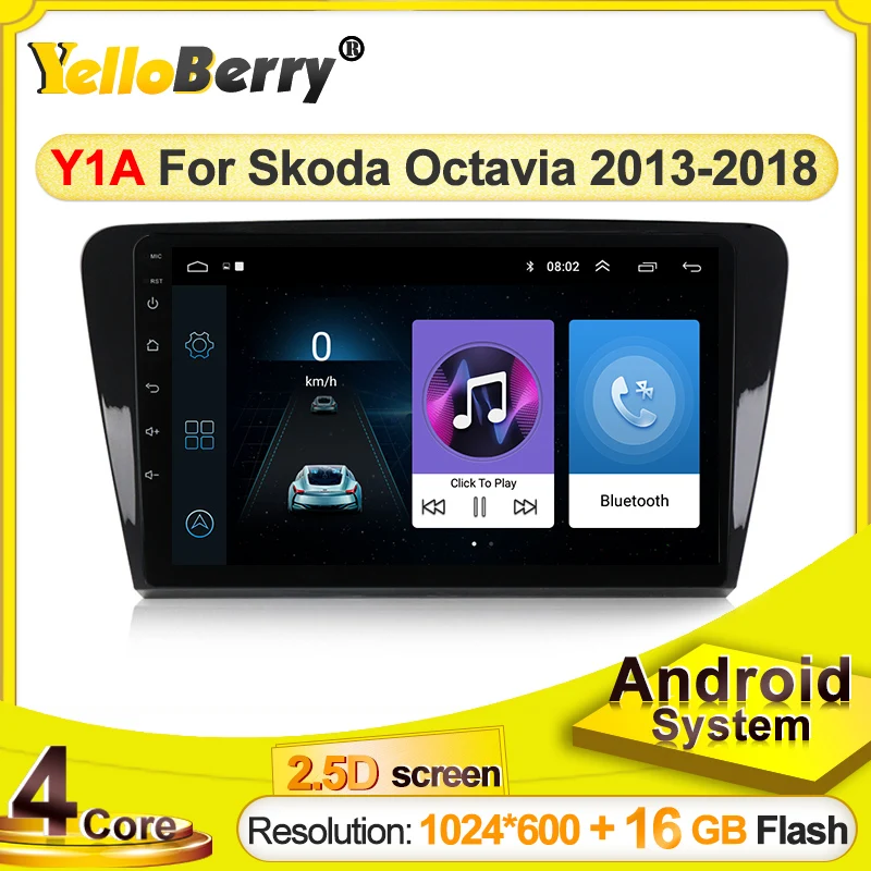 Автомагнитола YellowBerry 2 din без dvd с GPS-навигацией стерео для Volkswagen SKODA Octavia 3 A7 2014-2018 |