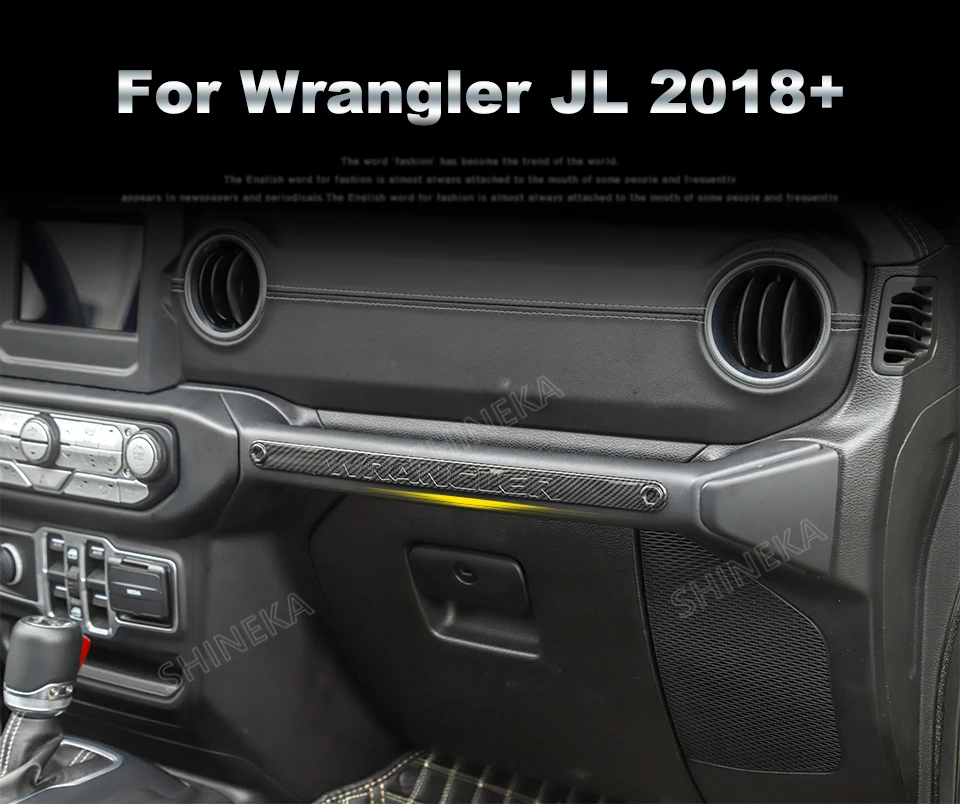Внутренние молдинги для Jeep Wrangler JL+ Co-pilot центральной консоли ручка полосы отделка, наклейки аксессуары для Jeep Wrangler