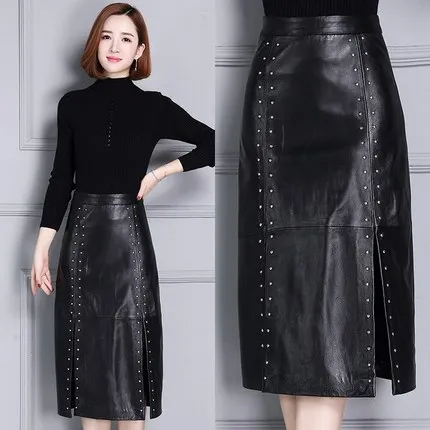 

Новая кожаная юбка с высокой талией K91
