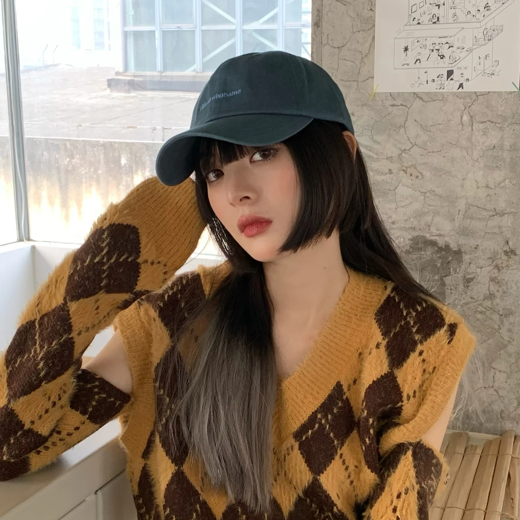 Новинка 2021 женская шляпа корейский стиль особый интерес модный бренд Кепка с