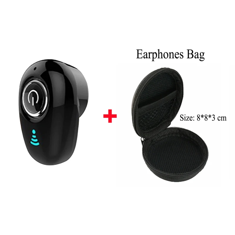 Black With Bag Для Galaxy buds беспроводные наушники Bluetooth наушники в ухо мини Handsfree невидимые вкладыши с микрофоном для samsung buds huawei - Цвет: Black With Bag