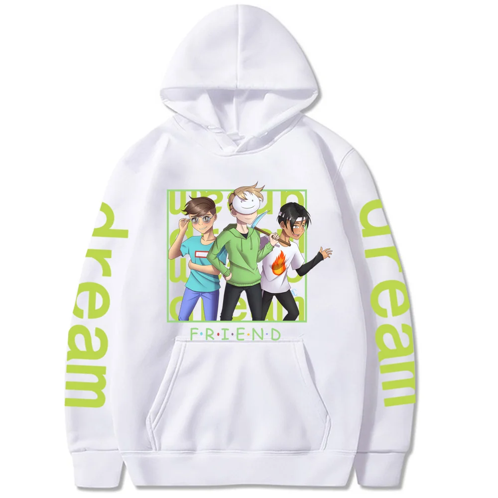 

Dreamwastaken White Hoodies Autumn Casual Pullover Printed Men's Hoodie Streetwear Casual Sweatshirts Kawaii Dream Hoodie