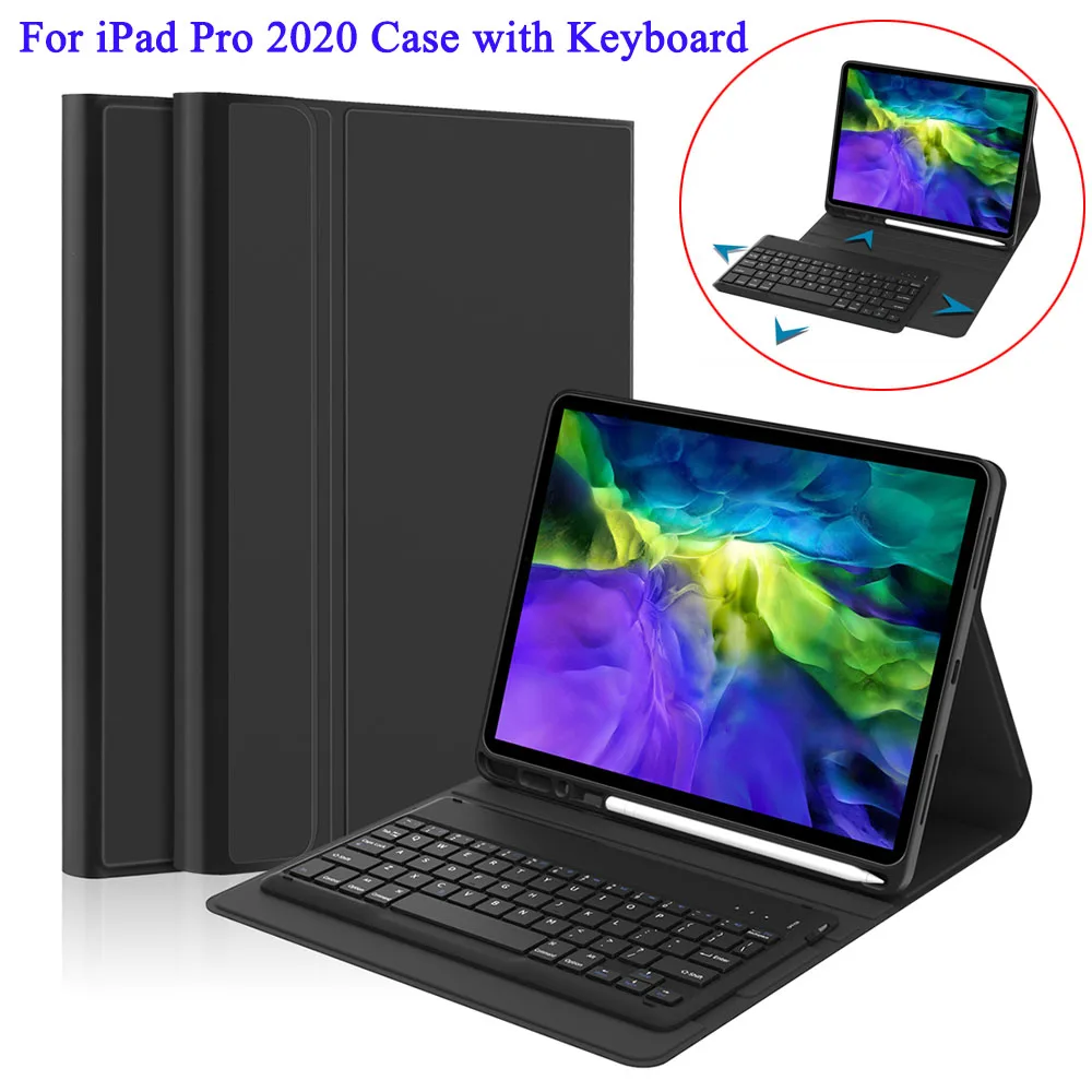 Чехол с клавиатурой для iPad Pro 11 12 9 2020 чехол и держателем карандашей Смарт Bluetooth