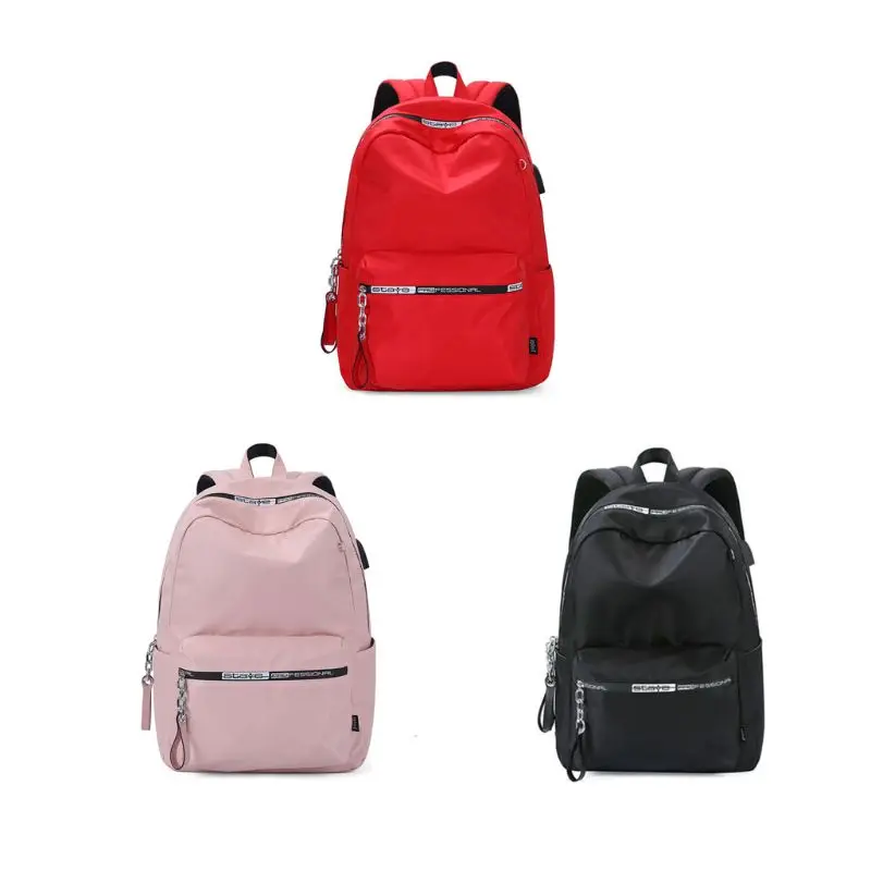 

Новый нейлоновый рюкзак, школьная дорожная сумка, рюкзак с USB-портом для зарядки, сумка для книг для девочек-подростков C90E