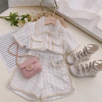 pretty princess short sleeve flower tops coat short pant toddler kids baby girls small fragrance clothes sets 2pcs 2 8y
