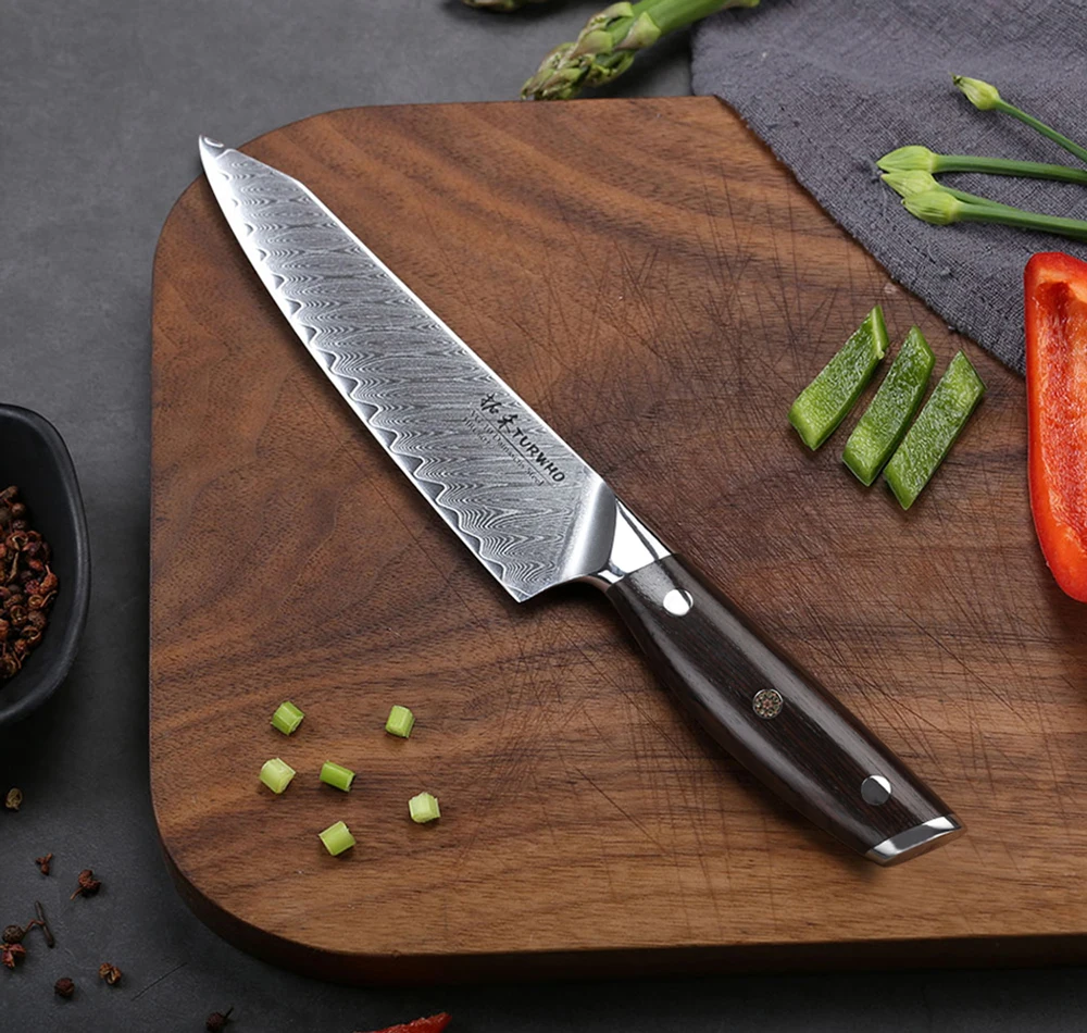 5 дюймовый универсальный нож TURWHO японские кухонные ножи из дамасской стали с