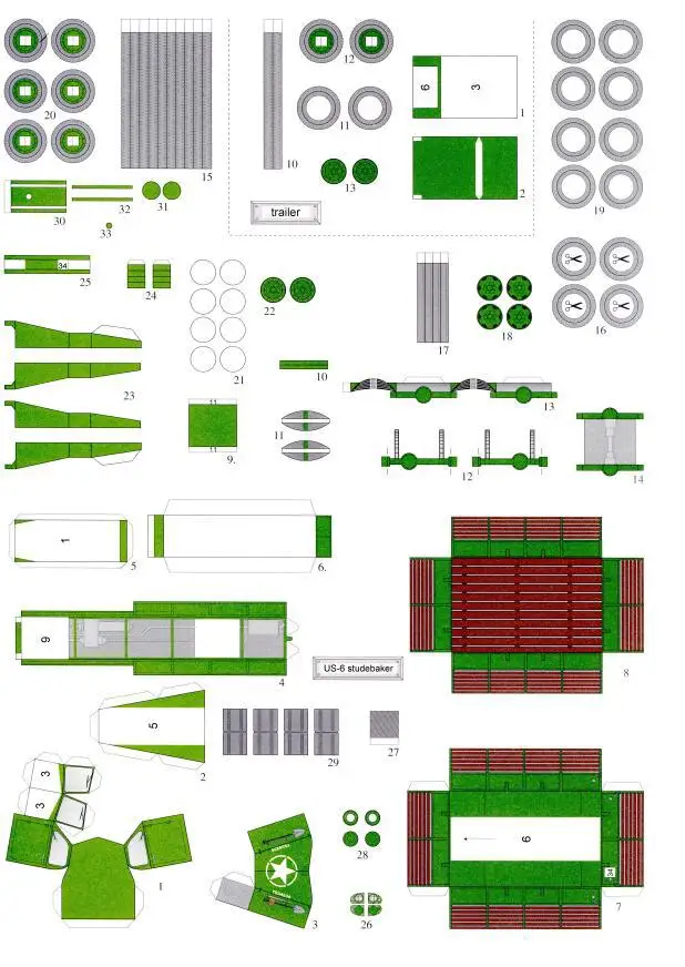 

1:72 studebaker US-6 bridge paper model handmade DIY paper cutting hobby collection