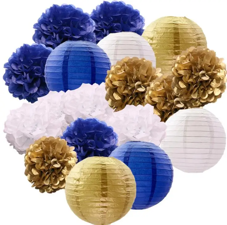 

12pcs/set DIY Baby Shows Party Supplies Mixed Paper Pom Poms Paper Honeycomb Ball Hanging Paper Lantern Wedding Birthday Decor