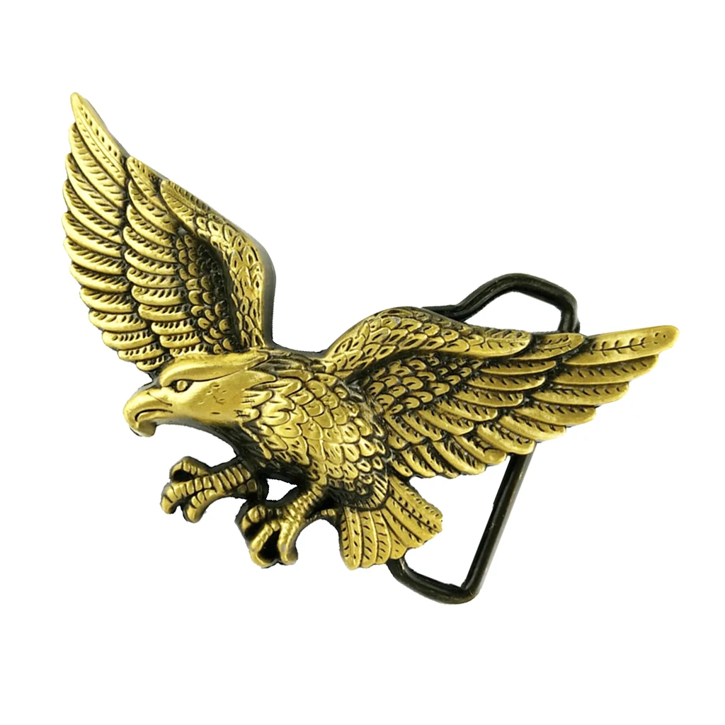 Carved 3D Flying Eagle Pattern Alloy Belt Buckle for Men Cowboy Jean -Bronze |