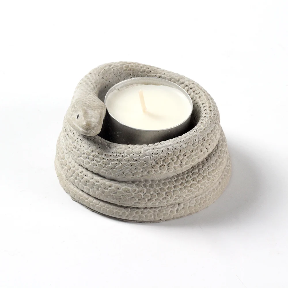 Бетонный подсвечник силиконовая форма Змеиный спиральный дизайн из смолы