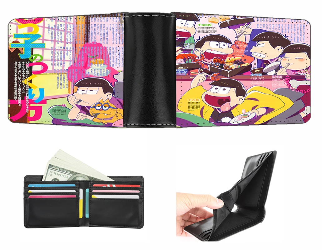 Кошелек для мужчин и подростков из искусственной кожи с рисунком аниме Osomatsu San |