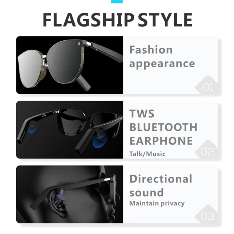 저렴한 Aiksyn-스마트 안경 오디오 선글라스 편광 렌즈 무선 스테레오 음악 핸즈프리, HD 마이크 서라운드 사운드 스포츠 헤드셋 포함
