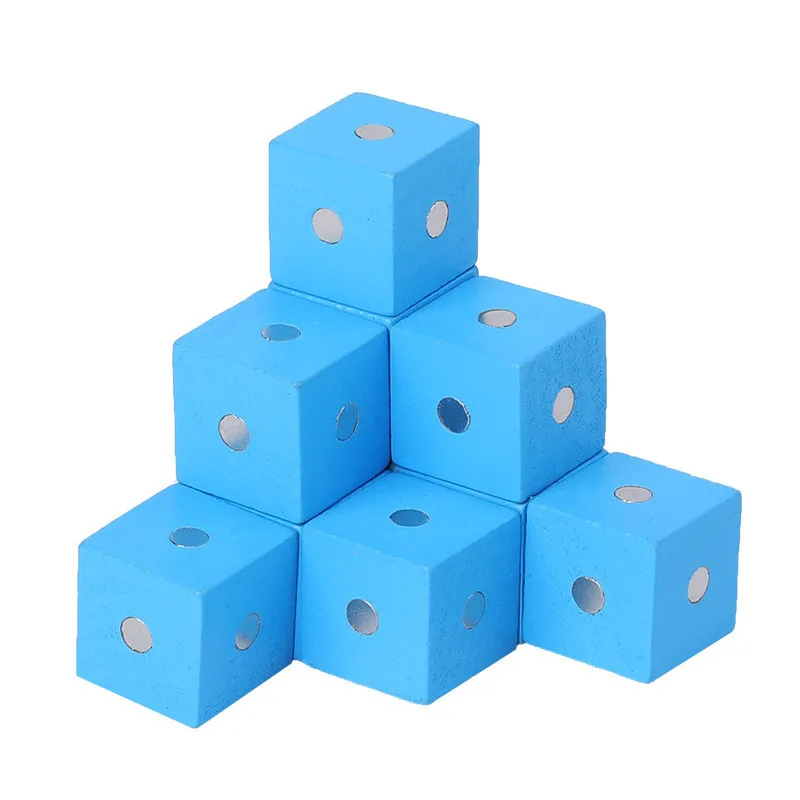 10pcs 10 шт. 2X2 см магнитные кубики цветные деревянные строительные блоки игра деревянная игрушка детская геометрическая форма цвет обучающие игрушки для детей - Цвет: 10pcs