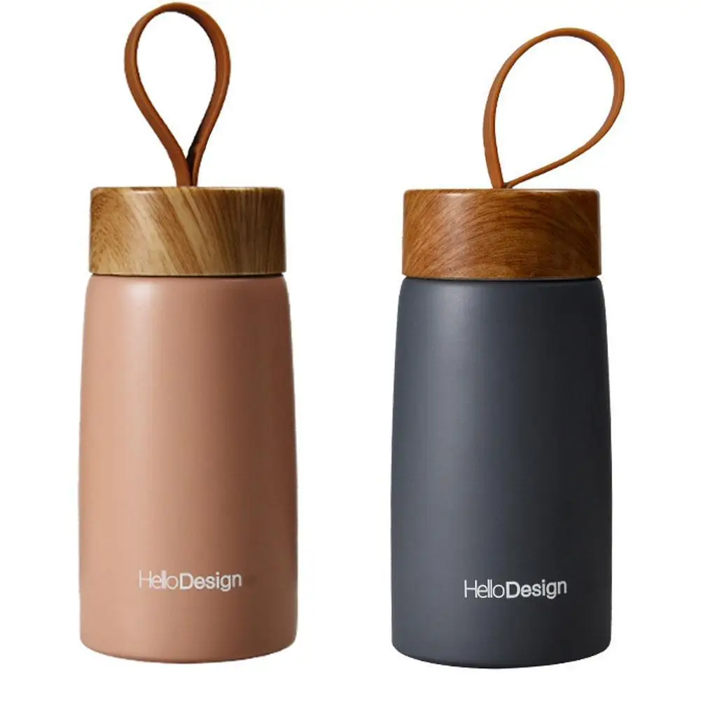 

Portable Wood Grain Steel insulated Insulated Coffee Mug Vacuum Water Bottle Thermal Mug For Home Outdoor