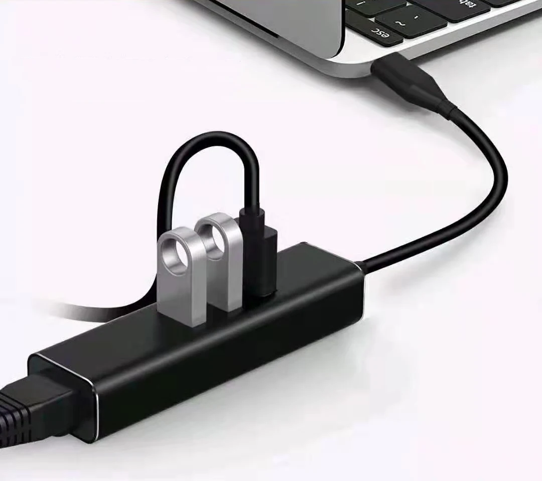 4в1 Type C USB 3 0 RJ45 Ethernet адаптер 100 Мбит/с концентратор Lan USBC для MACBOOK Air Pro Dell ASUS ноутбук