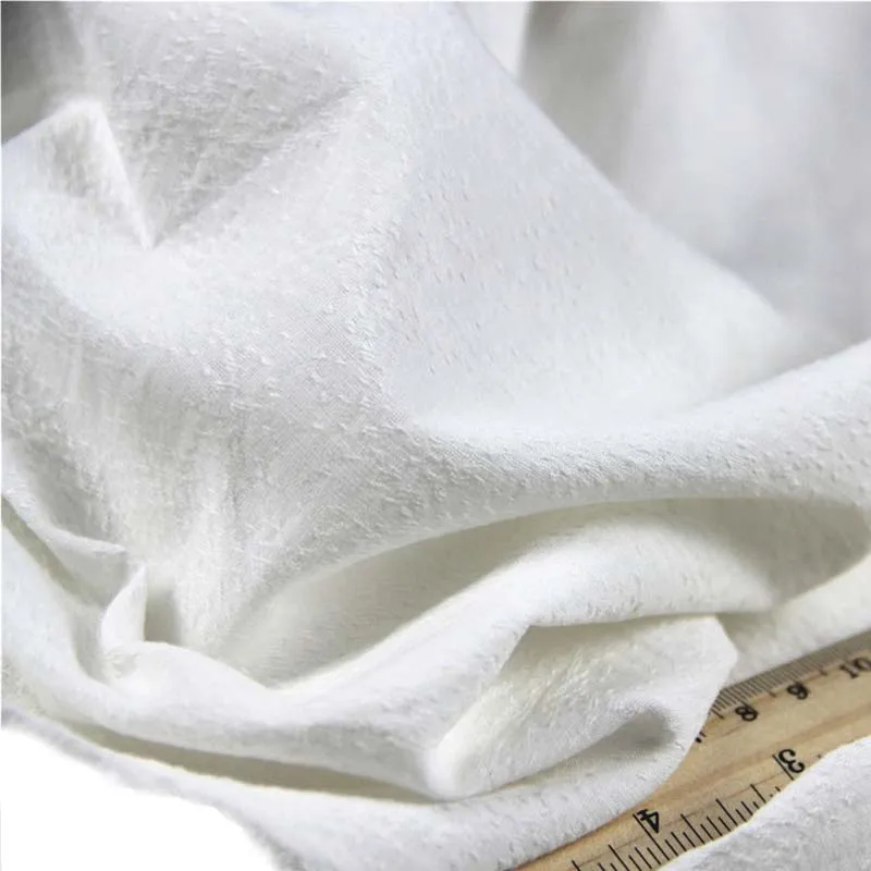 

Elegant White Dobby 100% Cotton Fabrics Thin Semitransparent For Summer Blouse Dress Home Clothes Patchwok Shirt Tissue Textile