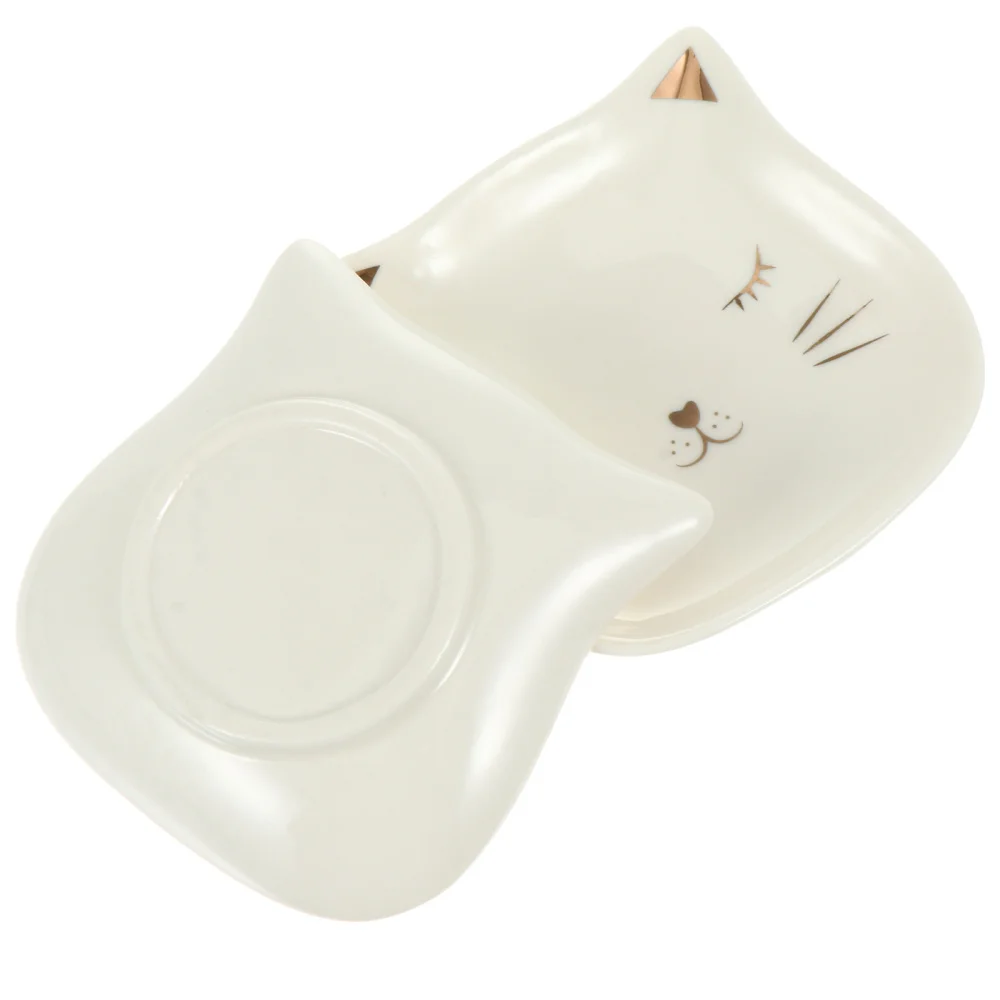 

2Pcs Japanese Cartoon Jewelry Plates Ceramic Food Storage Trays Earring Trays
