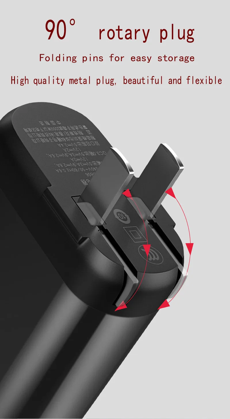 CYKE двойной USB интерфейс QC3.0 Быстрая зарядка PD18W Быстрая зарядка складное Цифровое зарядное устройство портативное универсальное зарядное устройство