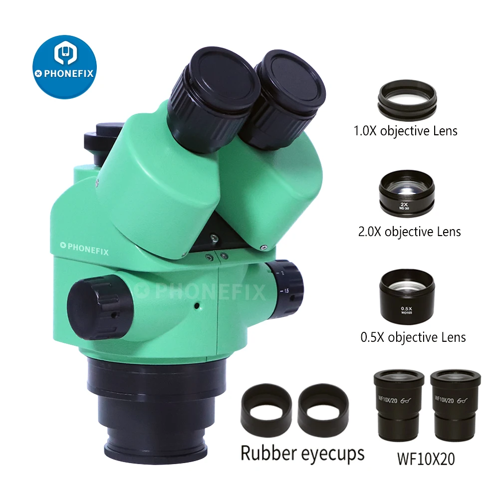 

7X-45X 3.5X-180X Simul-Focal Trinocular Microscope Magnification Continuous Zoom Microscope Head For Phone PCB Soldering Repair