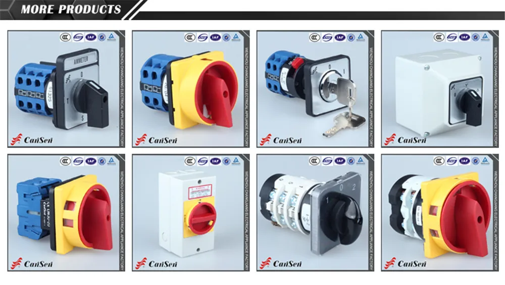 CANSEN LW26-20 CA10 Ith 20A поворотный кулачковый переключатель 1-0-2 2 полюса 8 терминалов 35 мм монтаж на din-рейку