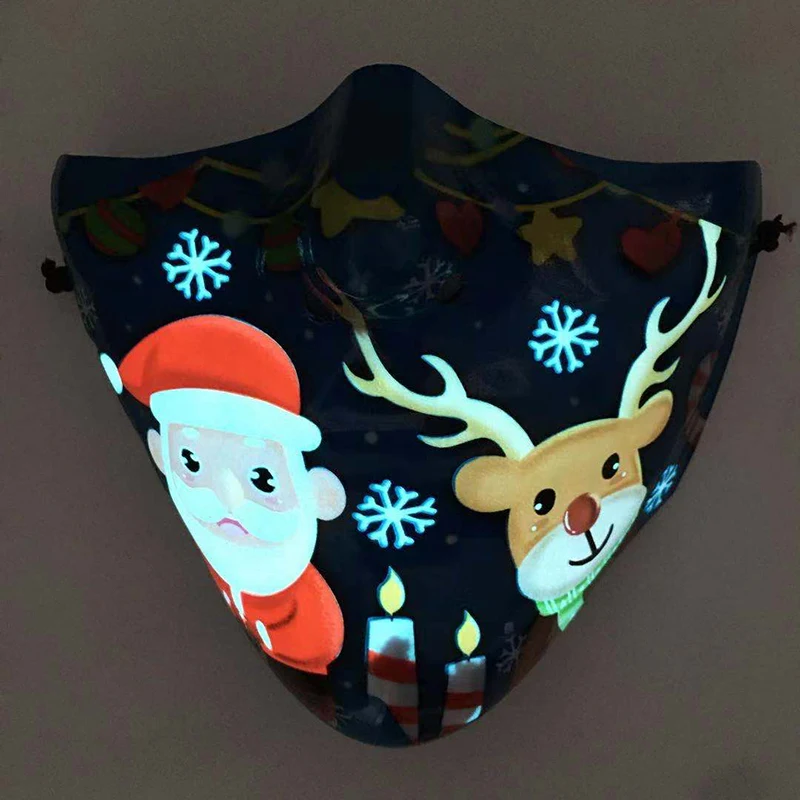 

Рождественский 3D светящийся костюм «Судная ночь», светодиодный маскарадный косплей, светодиодная подсветка, полумаска для мужчин, женщин, ...