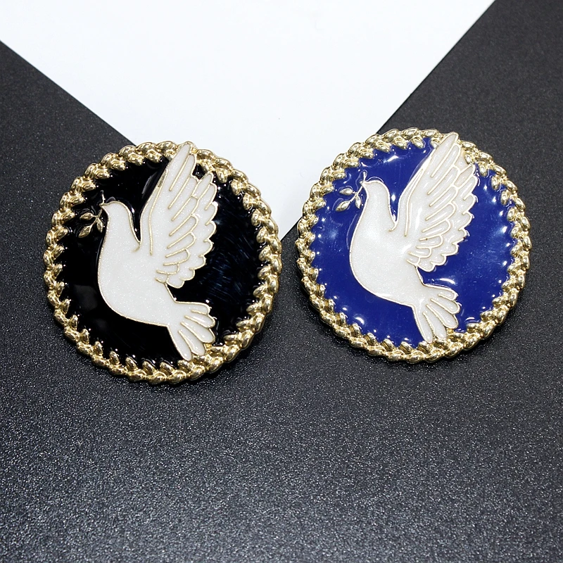 

New Retro Art dove enamel drop oil Brooch simple antique anti light pin women wholesale