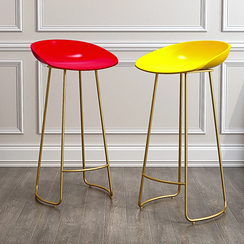 Light Luxury Nordic Simple Bar Iron Chair Stool Leisure Coffee Shop Front Desk High Designer's |