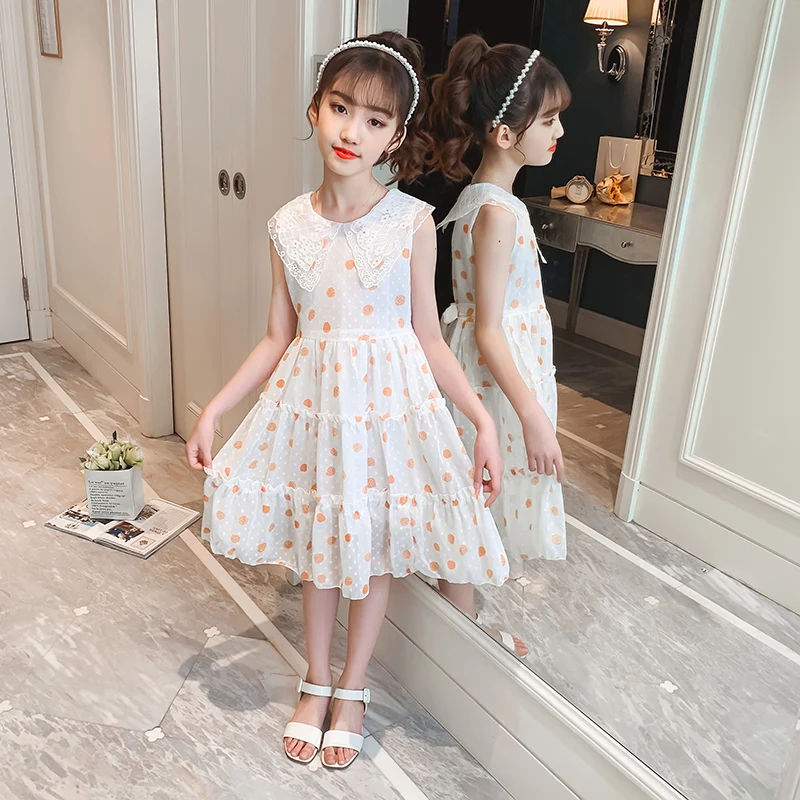 

Autumn Flower Girl Dress Cute Korean Toddler Children's Clothing Autumn Little Girl Clothes Baby Children Sleeveless Lapel Dress
