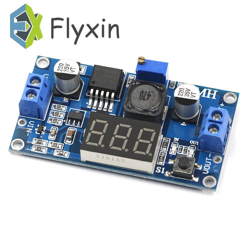 DC понижающий модуль преобразователя LM2596 регулятор напряжения + светодиодный