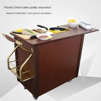 cooking cart mobile abalone cart foldable mobile multifunctional double headed luxury portable gas stove dining car
