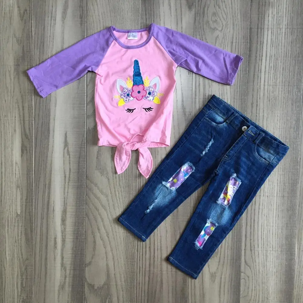 Новое поступление осенне зимних джинсовых штанов для маленьких девочек детская