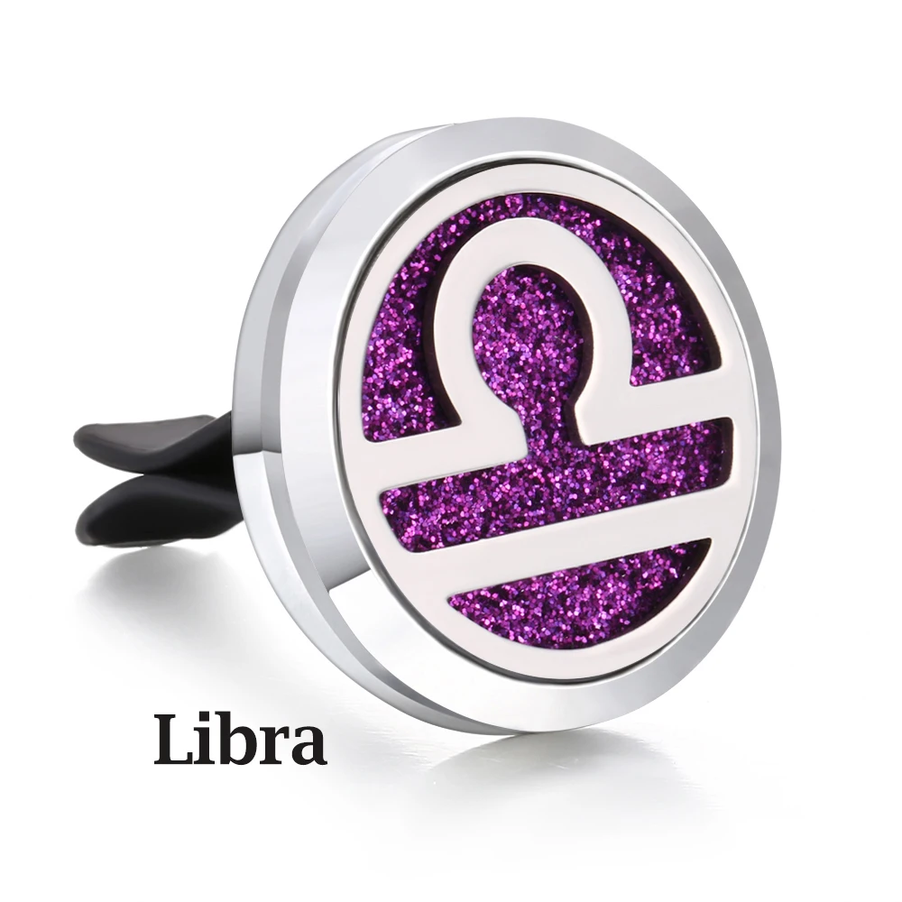 Libra Автомобильный освежитель воздуха автомобильный парфюмерный диффузор клип автомобильный освежитель воздуха Авто вентиляционное отверстие эфирное масло 12 созвездий аромат диффузор медальон - Название цвета: Libra