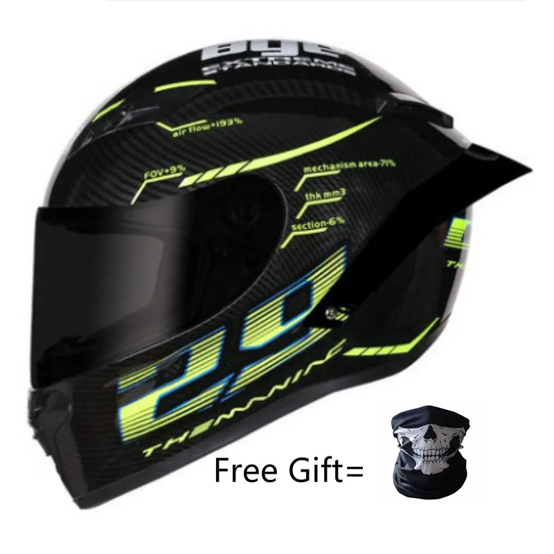 2022  Full Face Motorcycle Motocross Racing With Rainbow Visor Helmet Casco De Moto Capacete DOT Approved Kask