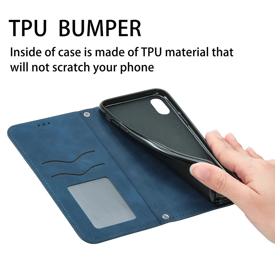 Luxury Skin Leather Case For Motorola G Power 2021 G9 Play G10 G30 G50 G60 G60S G100 Edge S E20 E30 Flip Wallet Card Slots Cover