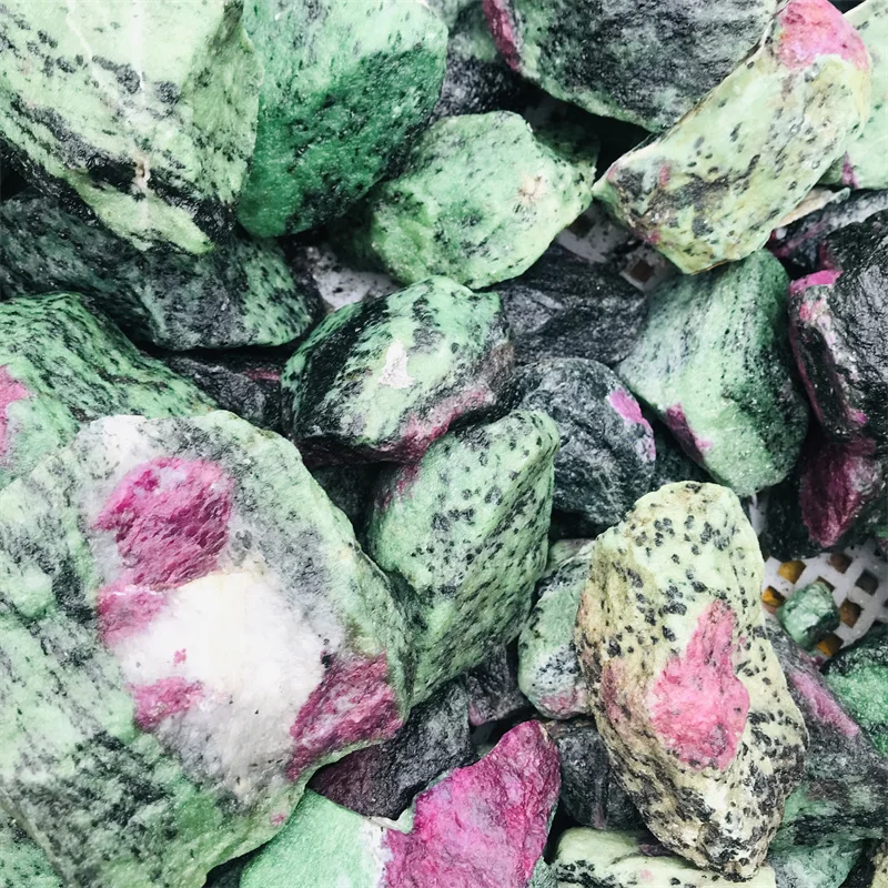 Rubí Mineral Natural, piedra de cristal de Fuchsite, Chips de roca, espécimen, Colección curativa, piedra de pecera de cristal Natural