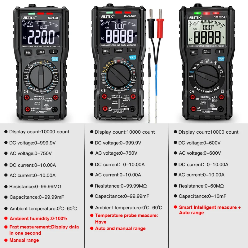 Цифровой мультиметр умный автоматический вольтметр с аналоговой шкалой функция
